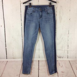 2/$30 Kut from the Kloth Jennifer Ultra Skinny Jeans with Dark Wash Side Stripe